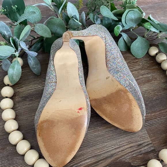 Glitter Peep-toe Heels - Picture 3 of 4